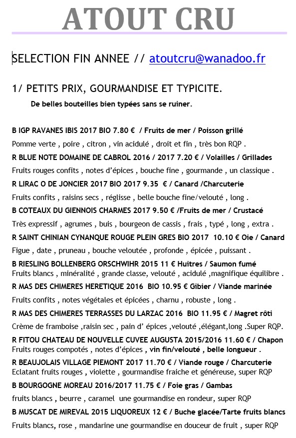 atout-cru selection 2018-1